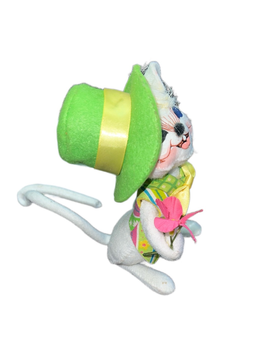Annalee Mobilitee Mouse Doll Sunday Best Boy 6” Spring Easter Top Hat Flower - Picture 2 of 3